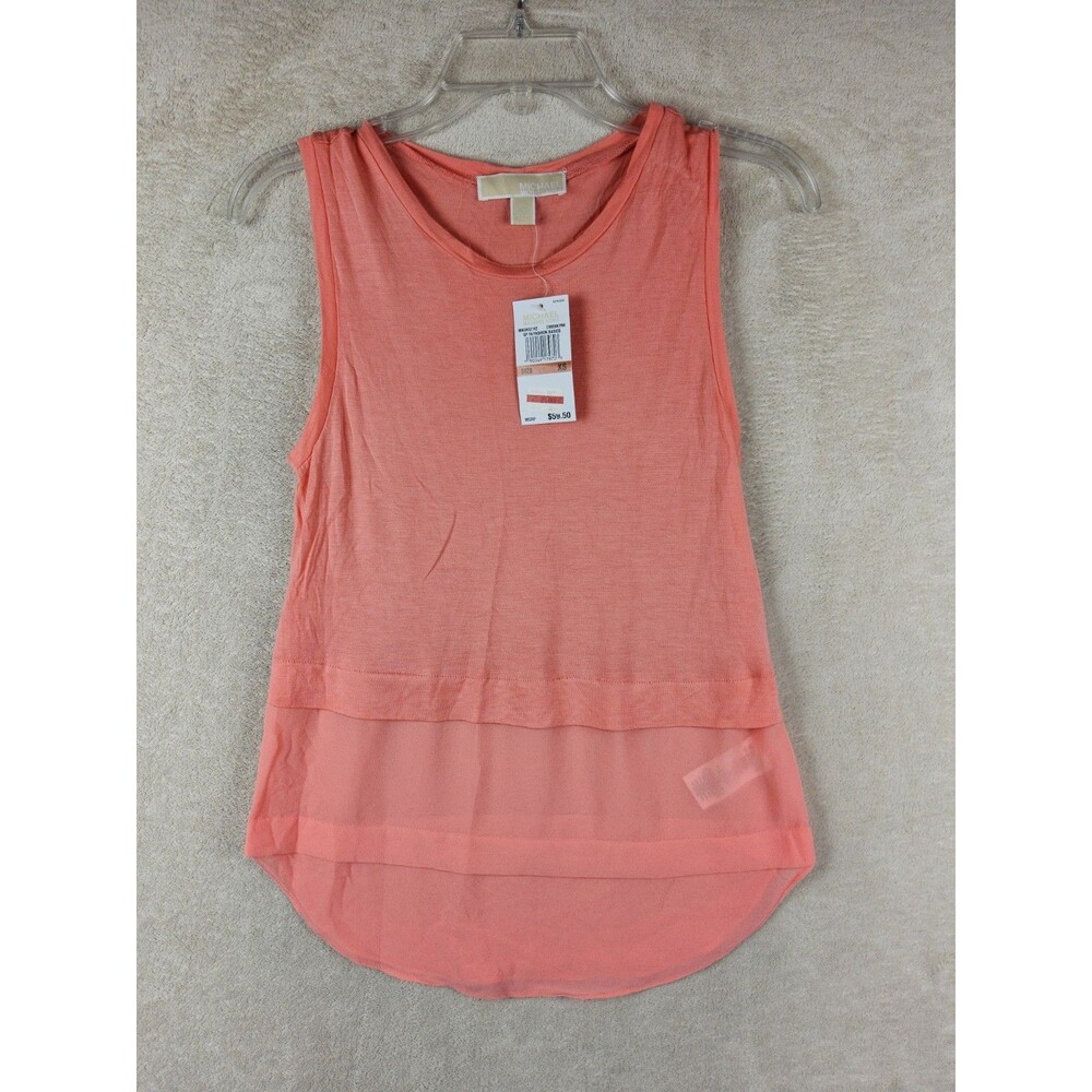Michael Kors MK Women’s Sleeveless Mixed Media Hi Lo Tank Top Size XS